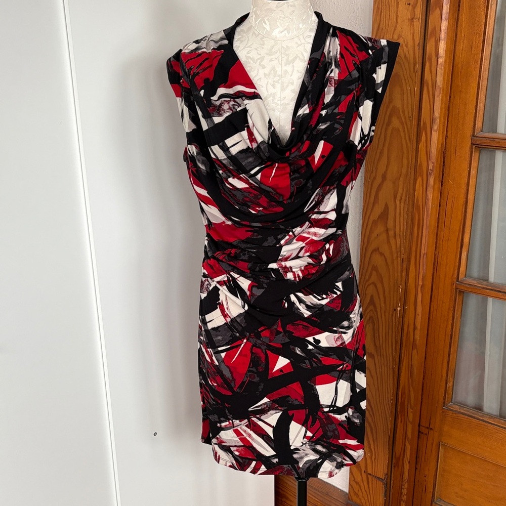MICHAEL Michael Kors Red and Black Patterned Mini Dress